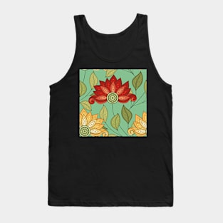 Spring Pattern with Floral Motifs Tank Top